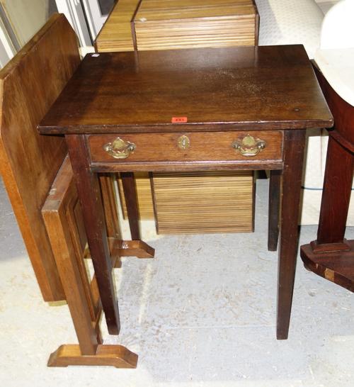 A 20th century rectangular oak table and a folding oak table.  J3