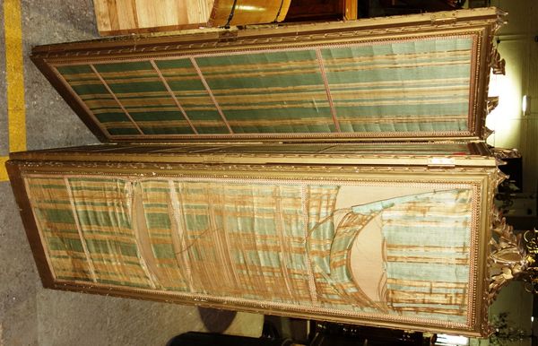 A 19th century gilt painted three fold screen.  M2