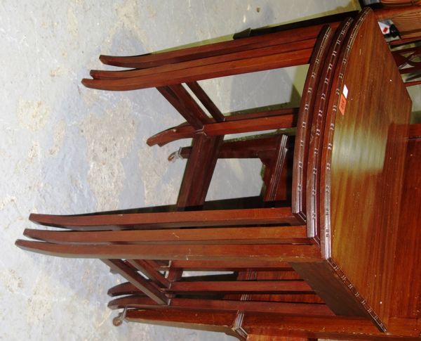 A nest of 3 bowfront mahogany tables, 56cm wide (3).   G2