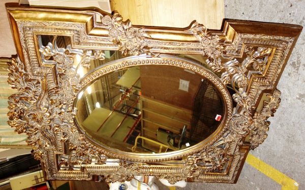 A large ornate gilt mirror   A7