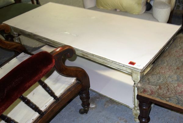A 20th century painted two tier coffee table.   H4