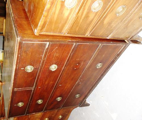 A 19th century mahogany chest of two short and three long drawers.  DIS
