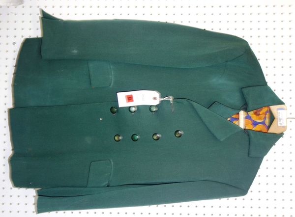 A man's green 1960's 'Dandy' fashion jacket with floral lining  SH4
