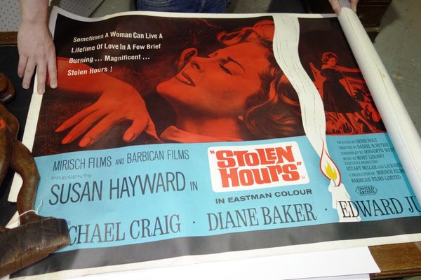 A group of film posters including; 'The Wild Geese', 'Stolen Hours', 'Electra', 'The Train', 'Two For The Seesaw' and 'All This'.  SH4