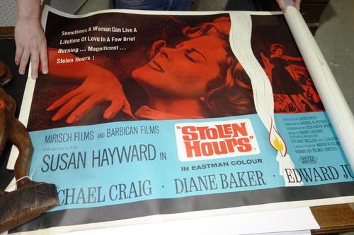 A group of film posters including; 'The Wild Geese', 'Stolen Hours', 'Electra', 'The Train', 'Two For The Seesaw' and 'All This'.  SH4