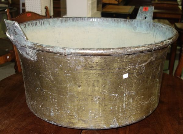 A 19th century brass French cheese vat.   E3