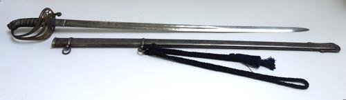 A Victorian Offier's sword by Gillott & Hasell, 2 New Burlington Street, London, the engraved blade detailed 'A.R. Holbrook Hants 5th Rifles & Volunte