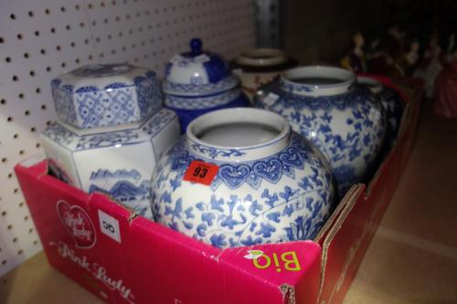 A group of Oriental ginger jars and covers, (qty). S1M