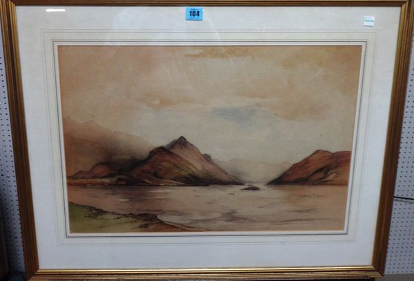 David Murray Smith (1865-1952), Mountainous lake scene, watercolour over pencil, signed.