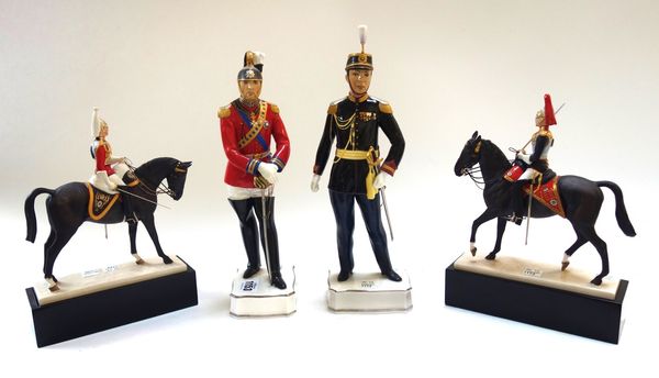 Two Royal Worcester porcelain figures from the Papal Series; An Officer of the Palatine Guard, no.107, and Colonel of the Noble Guard in Gala Uniform,