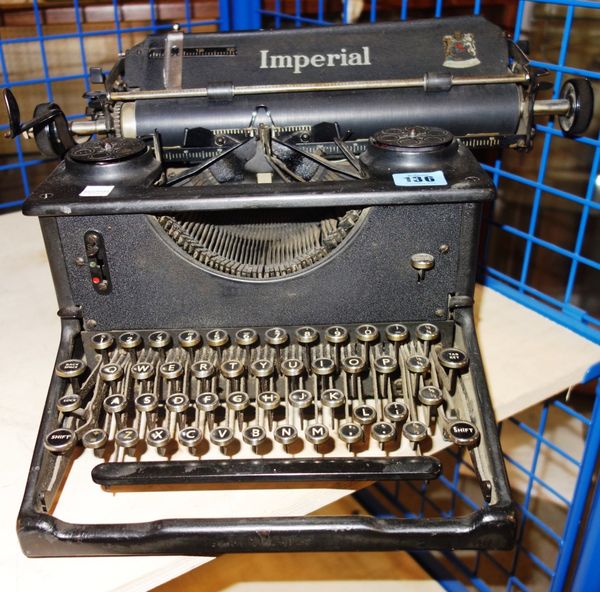 An early 20th century Imperial typewriter.