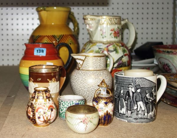 A quantity of ceramics and glass including a Carlton ware jug, an Imari pattern vase, a Doulton pot, jugs plates and sundry, (qty).
