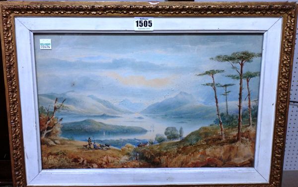 Manner of Joseph Mallord William Turner, View of Loch Lomond, watercolour, 24cm x 37cm.