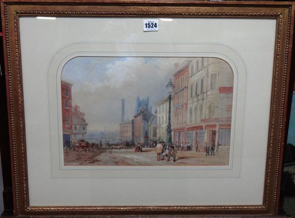 Arthur Fitzwilliam Tait (1819-1905), Victoria station Manchester, c.1845, watercolour, indistinctly signed, 24cm x 37cm.