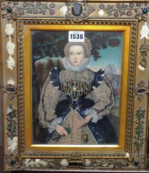 After Lucas de Heere, Portrait of Mary Tudor; Dutch School, Portrait of Mary Queen of Scots, a pair, prints with hand finishing, each 24.5cm x 19cm.(2