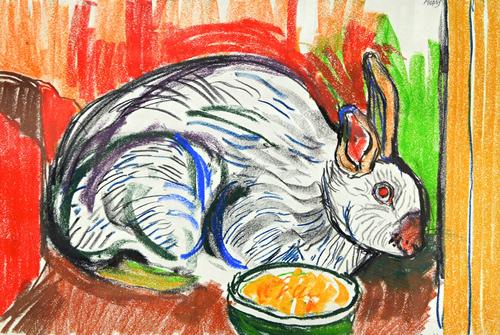 John Bratby (1928-1992), Mopsy, pastel, signed, 37cm x 55cm. DDS Illustrated