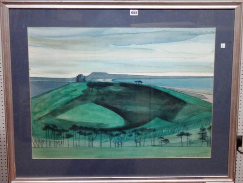 Nicholas Barnham (b.1939), Abbotsbury, watercolour, signed, inscribed and dated 1978, 55cm x 75cm. DDS
