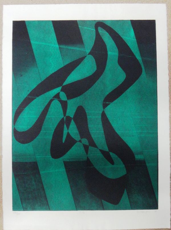 Stanley William Hayter (1901-1988), Loop, colour etching with aquatint, signed, dated '78, inscribed and numbered 72/75, unframed, 64cm x 49cm. DDS