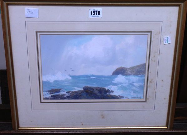Frederick John Widgery (1861-1942), Coastal scene, gouache, signed, 18cm x 27cm.