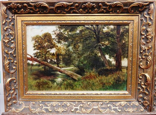 Henry Wallace (19th/20th century), River scenes, a pair, oil on panel, one signed, each 15cm x 23cm.(2)