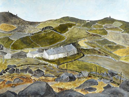 Rachel Nicholson (b.1934), Trencom at Easter, acrylic on canvaspaper, signed, inscribed and dated Easter 1997 on backboard, 21.5cm x 19.3cm. DDS Illus