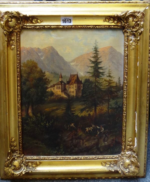 ** Fahr (19th century), Alpine scenes, a pair, oil on canvas, each 36cm x 28cm.