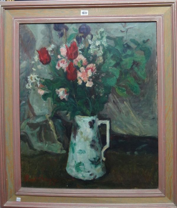 Rene Thomsen (1897-1976), Still life, oil on canvas, signed, 72cm x 60cm. DDS