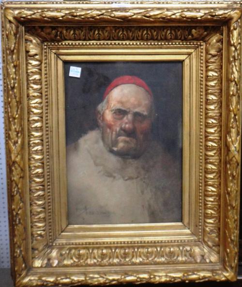John Hassall (1868-1948), Head study of a churchman, watercolour, signed and inscribed To Bill, Xmas 1904, 29cm x 20cm. DDS