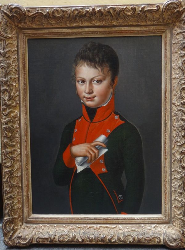 Russian School (early 19th century), Portrait of an infantry officer cadet, oil on canvas, 58cm x 43cm.