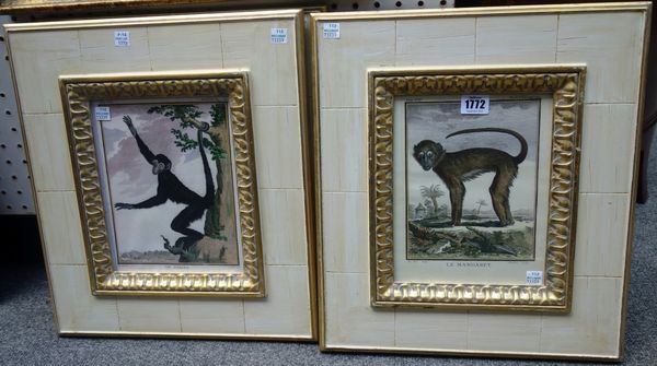 After de Seve, Le Coaita; Le Mangabey; Le Lynx, a group of three modern reproduction prints.(3)