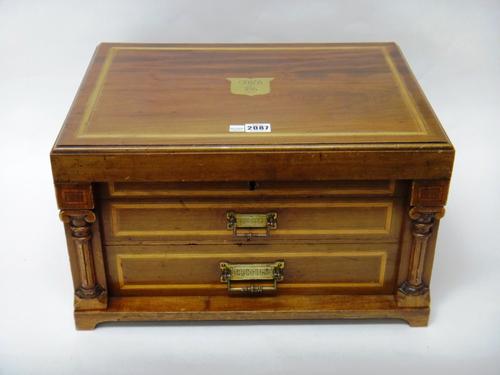 A early 20th century silver plated old English pattern canteen of cutlery, the knives and carvers having ivory handles, by Walker and Hall, circa 1914