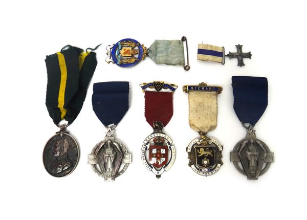 The Territorial Force Efficiency Medal, George V issue to 740008 SJT;M.C.W.BARTON. 25/LOND;R., a dress miniature Military Cross, George V issue, five