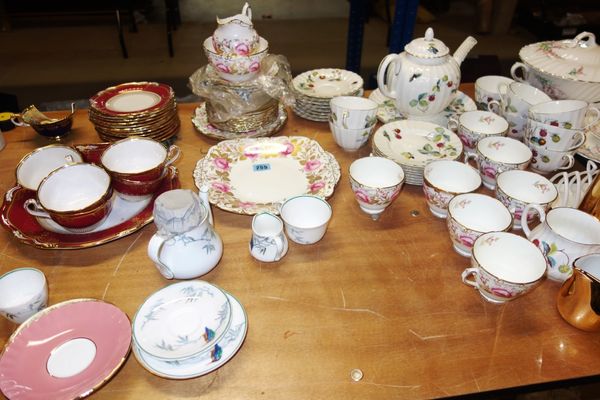 A quantity of ceramics part dinner and tea sets including Coalport, Worcester, Doulton and sundry, (qty).