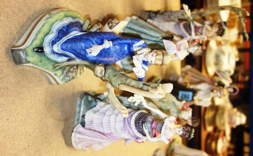 A group of eight Royal Worcester bisque figures, Louisa, Cecilia, Caroline, Marion, Louisa, Alice, Beatrice and another, (8).