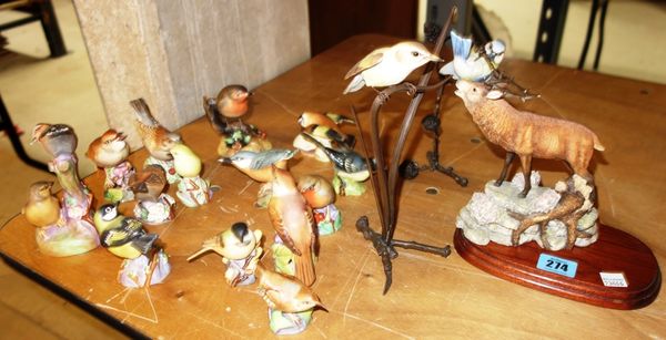 A group of Royal Worcester bisque porcelain bird models, (qty).