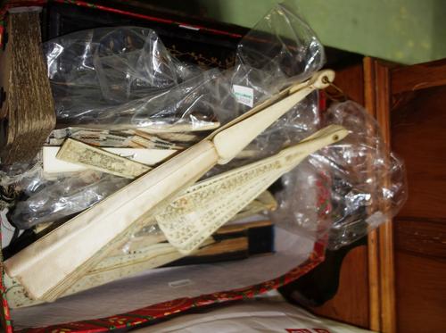 A quantity of 19th century and later fans, (qty).