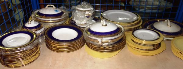 A large Minton dinner service to include, side plates, starter plates and tureens, together with a quantity of Spode dinner plates, side plates etc (q