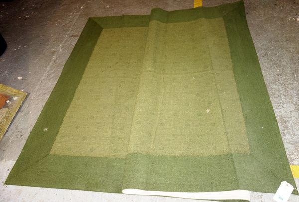 A 20th century double shade green ground carpet, 320cm x 18cm.