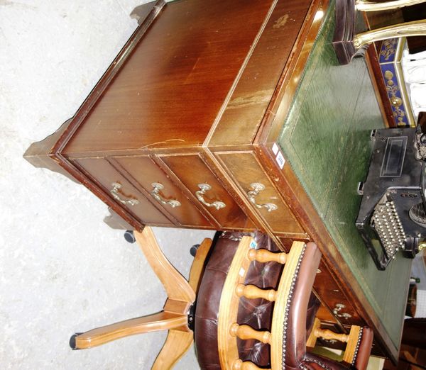 A 20th century mahogany pedestal desk.