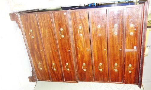 A George III mahogany chest of two short and six long graduated  drawers on bracket feet, 114cm wide x 176cm high.