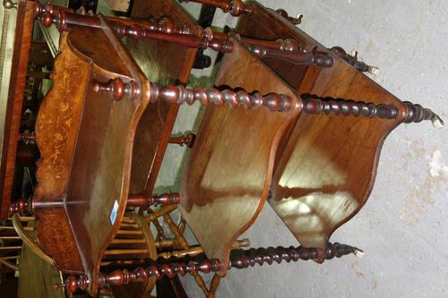 A 19th century mahogany three tier serpentine what-not.