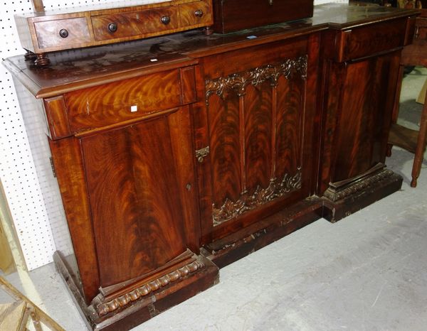 A Victorian mahogany sideboard.