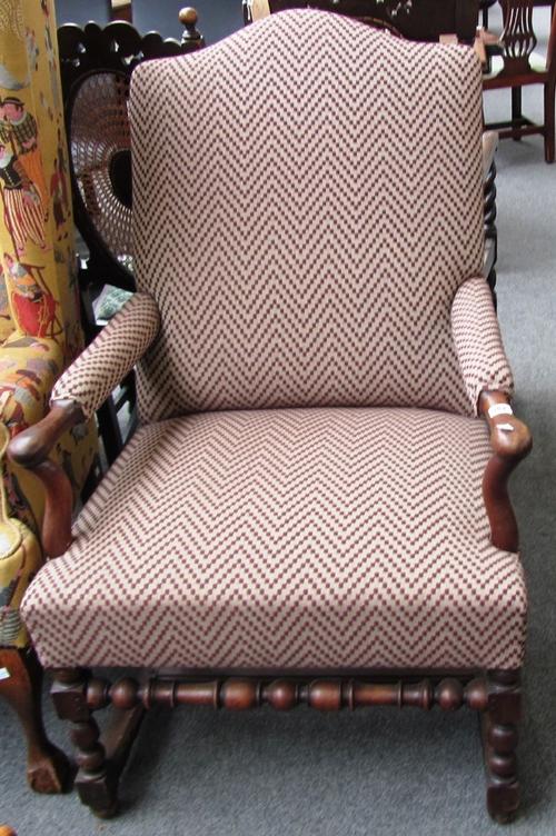 A teak garden table and chairs.