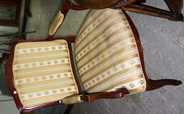 A pair of fauteuil with upholstered backs and seats.