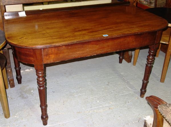 A 19th century mahogany 'D' end side table.