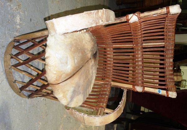 A 19th century goat skin armchair.