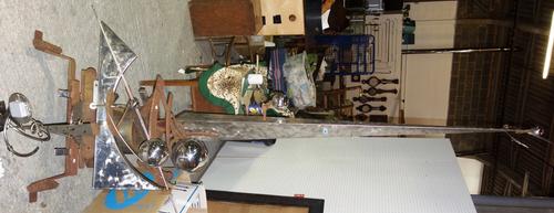 Two 20th century metal sculptures and another smaller sculpture, (3).