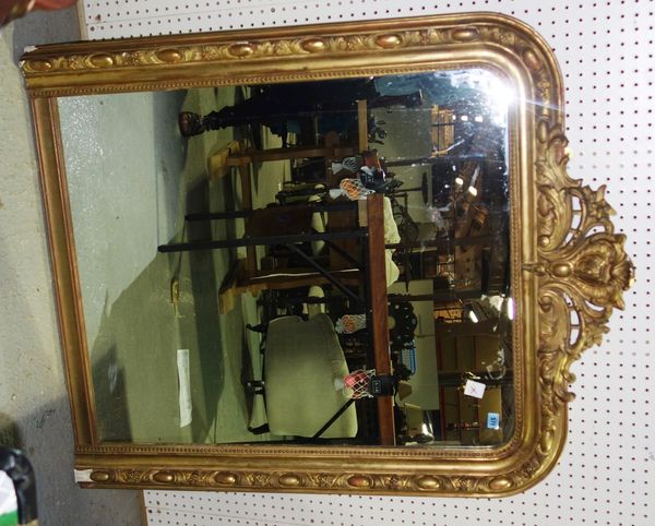 A Victorian gilt overmantel mirror, 102 cm x 125 cm high.
