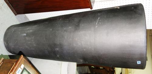 A large black conical garden pot and another, (2).