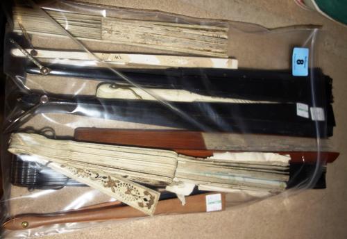 A quantity of 19th century and later fans, (qty).